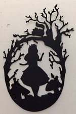 Wonderland Die Cuts Alice in the Forest Black or White Cardstock Set of 12