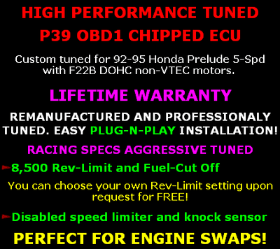 1992-1995 Honda Prelude P39 Performance Chipped Tuned F22B ECU