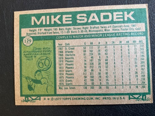 1977 TOPPS BASEBALL 111-220 PICK CARDS YOU WANT - Picture 107 of 489
