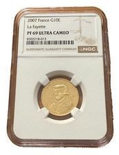France 2007 Gold 1/4 oz 10 Euro NGC PF69UC La Fayette 2996.04 per troy oz