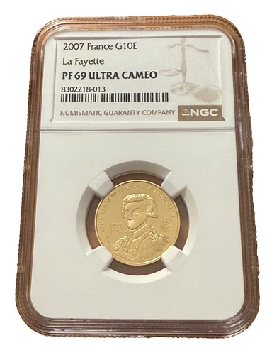 France 2007 Gold 1/4 oz 10 Euro NGC PF69UC La Fayette
