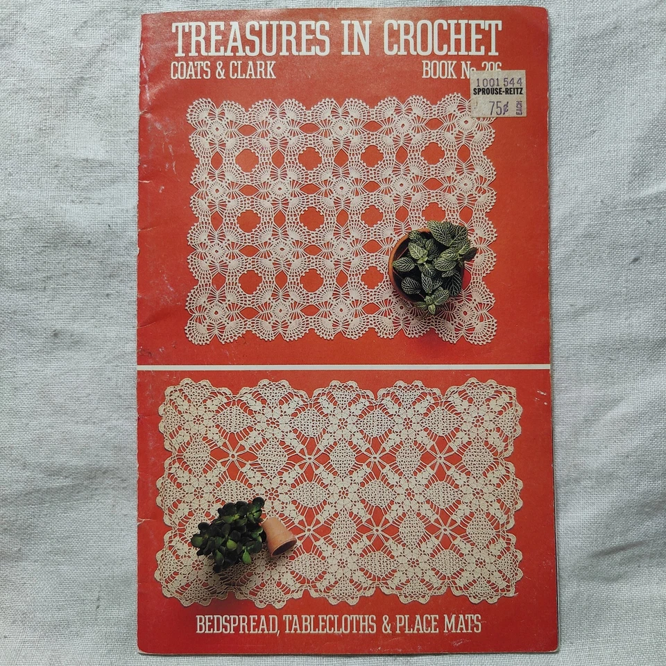 1981 Coats & Clark's Book 296 TABLECLOTH TREASURES Knit & Crochet Patterns - Image 3 of 4