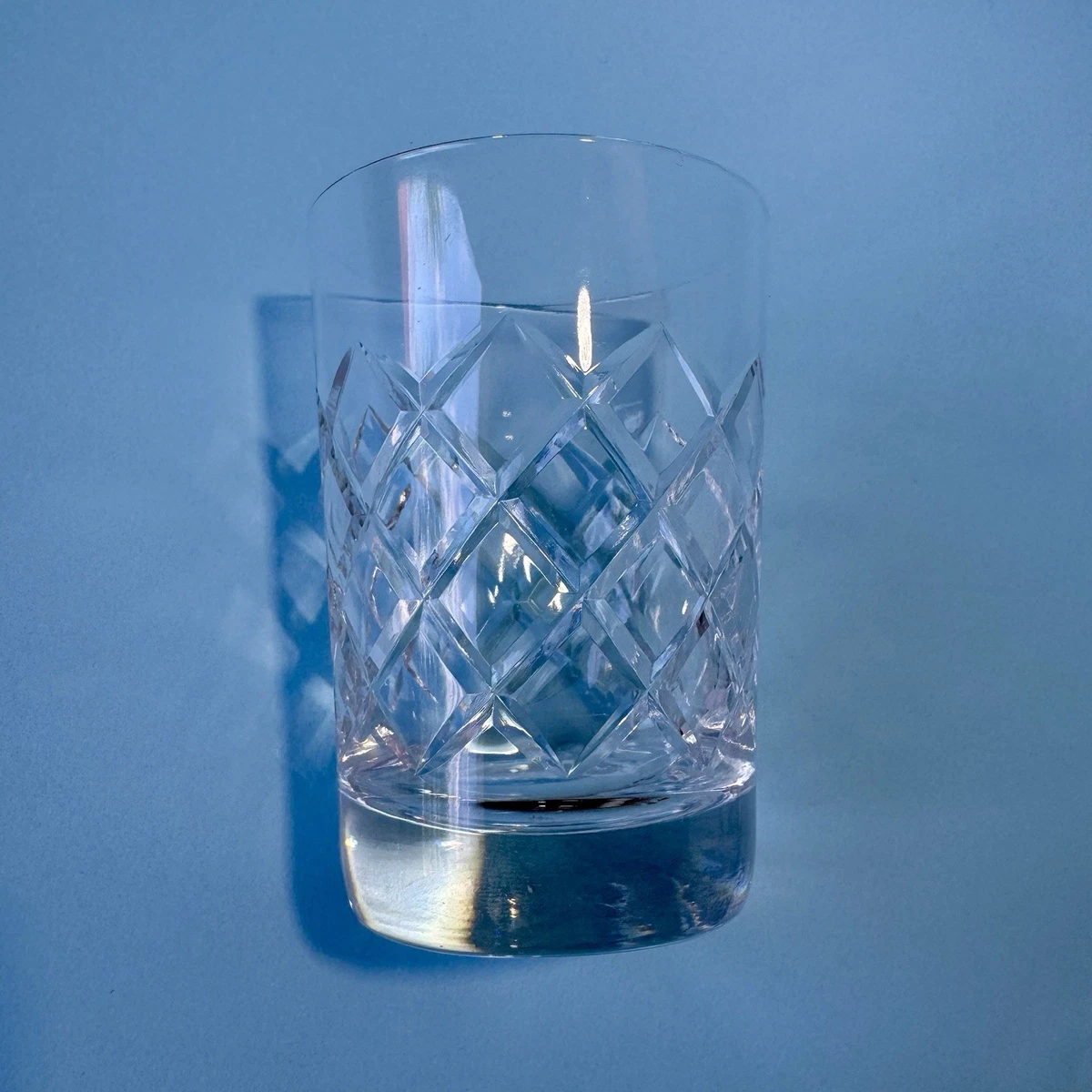 3 BOHEMIA CRYSTAL FLAT TUMBLER. OLD FASHIONED. VINTAGE 250ml
