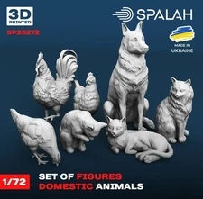 SPALAH 20272 1:72 Set of figures "Domestic animals" Resin model kit