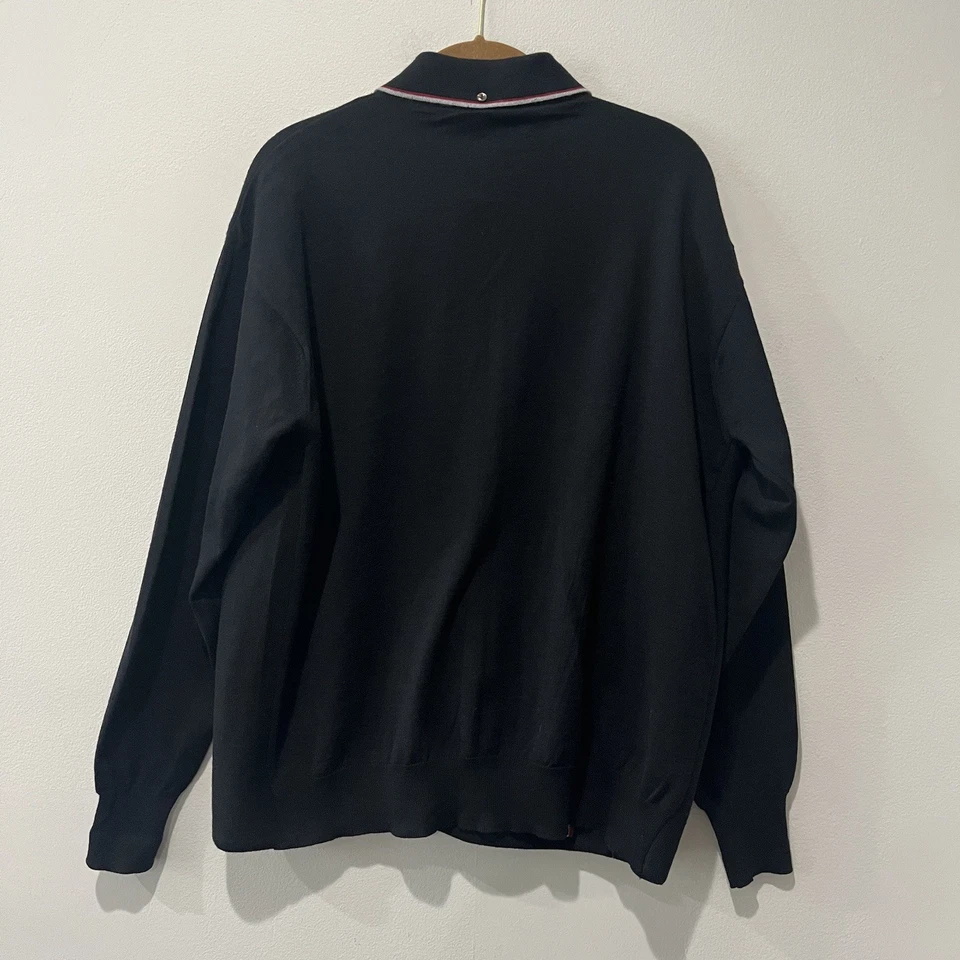 Signor Valentino Cardigan Men’s XL Black Wool Sweater 60s 70s Italy Rockabilly - Image 2 of 4