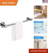 Effortless 24-Inch Suction Towel Bar - Modern Chrome Design for Your Bath 