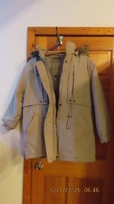 Women's Grey Jacket w Detachable Hood w Trim, New WO Tag Size Medium