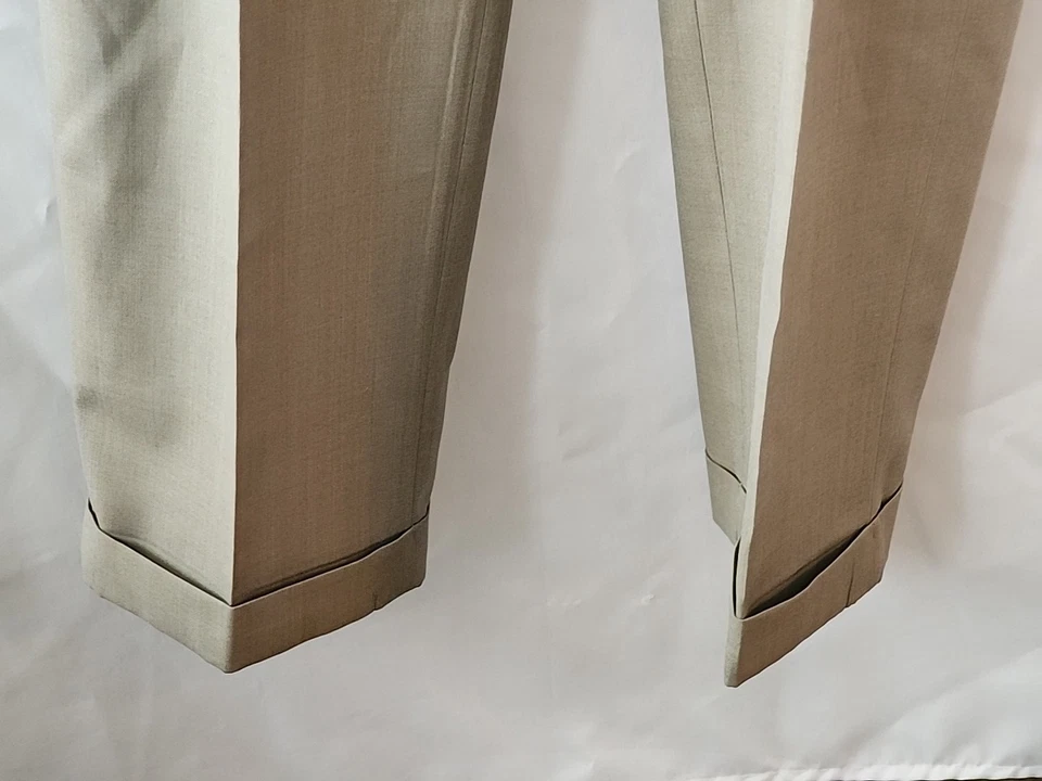 Calça social Louis Raphael masculina perna reta ajuste confortável plissada algemada 36 x 30 - Imagem 2 de 4