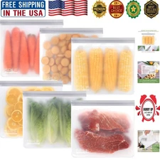 Durable 1 Gallon Reusable Freezer Bags - 6 Pack, Perfect for Meal Prep & Travel