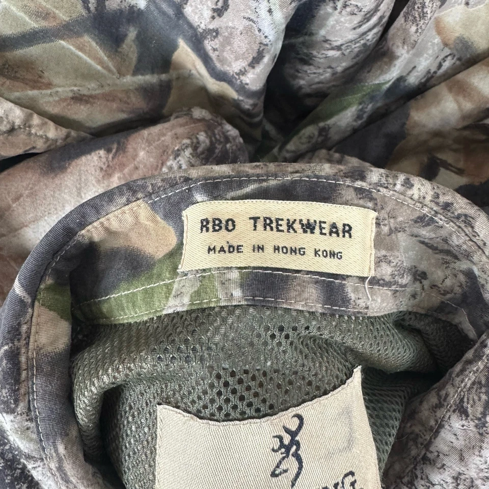 Browning Shirt Mens XL Mossy Oak Breakup TrekWear Vented Camo Long Sleeve Fishin - Image 4 of 4