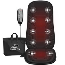 Snailax Back Massager with Heat, Massage Seat Cushion 10 Classic Black