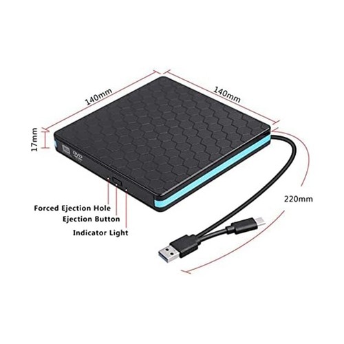 DVD Player External Optical Drive Type-C USB 3.0 2-In-1 CD/DVD Writer Card3528 - Afbeelding 6 van 6