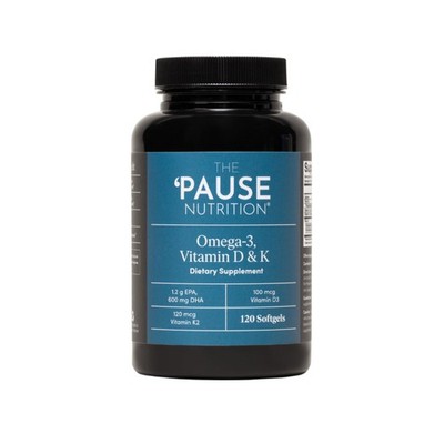 The 'Pause Life Omega 3, Vitamin D & K2, Gluten Free 120 Count (Pack of 1) 