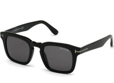 New Tom Ford Men's Square Sunglasses FT0751-F-N 01A Shiny Black 53mm