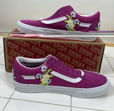 Vans Canvas Shoes Old Skool Floral Chenille Pink Size 6.5 Mens NEW