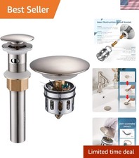 Elegant Brushed Nickel Vessel Sink Drain With Detachable Basket Stopper