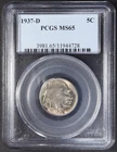 PCGS 1937-D Buffalo Nickel MS65 United States 5C Graded Coin No Reserve!