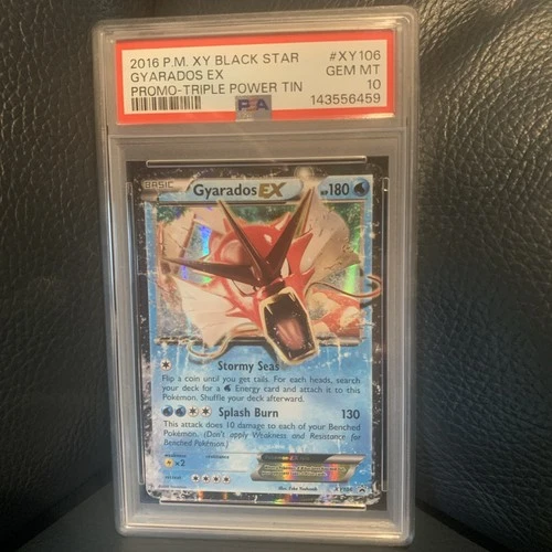 Pokemon 2016 XY Black Star Promo Triple Power Tin #XY106 Gyarados EX, PSA 10