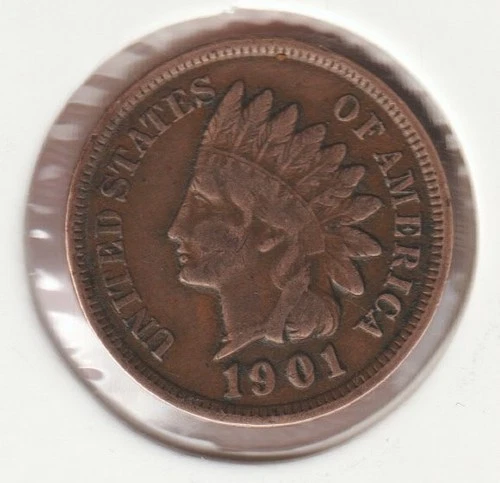 US Rare Old West 1901 Indian Head Penny Coin American Collection Shield Cent X46