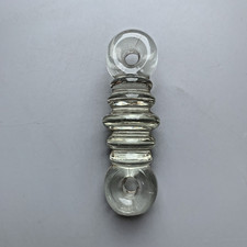 Vintage Clear Glass Coil Radio Antenna Strain Dog Bone Insulator