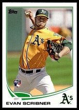 2013 Topps #521 Evan Scribner Oakland Athletics RC Baseball