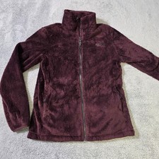The North Face Womens S Osito Fleece Jacket Burgundy Full Zip Mock Neck Soft