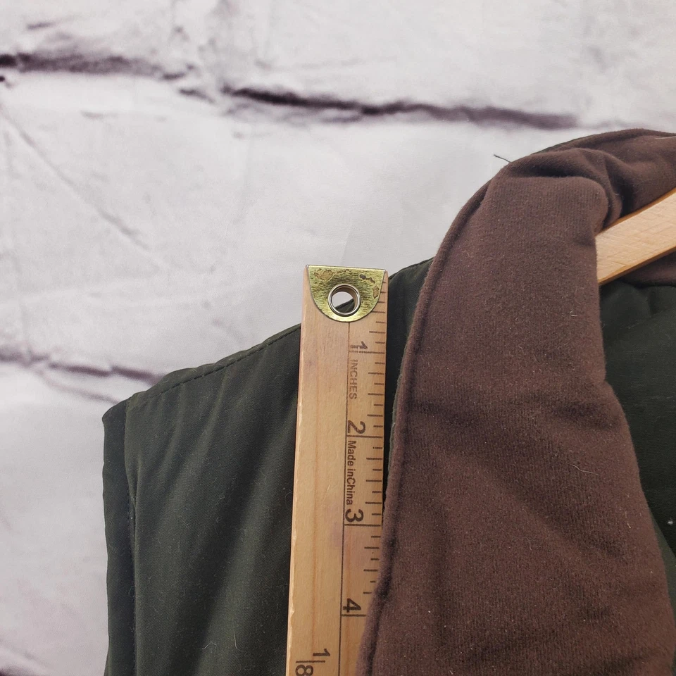 Chaleco L.L.Bean Down para Hombres XL Verde Marrón Acolchado Puffer Ganso Cremallera Bolsillos a Presión Foto 3 de 4