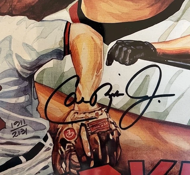 BALTIMORE ORIOLES CAL RIPKEN Jr. SIGNED COMMEMORATIVE HOME PLATE LE #1911/2131 - Image 2 of 3