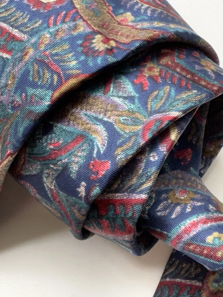 Corbata Oakton Ltd. 100 % seda para hombre clásica patrón cachemir - multicolor vintage Foto 3 de 4