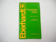 Eberhardt Produktprogramm Bodenbearbeitung Pflüge Eggen Preisliste 1983