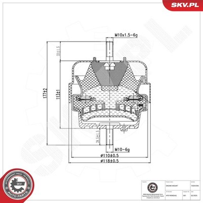 75SKV295 ESEN SKV bearing, engine right for Audi 4F0199382 new