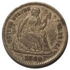 1869 Seated Liberty Half Dime – Low Mintage Philadelphia – VG Silver Coin-#1024