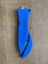 Safety knife Rescue /Box Opener Auto Retractable Hook Blade Tape Cutter BLUE