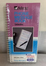 2 Adams Phone Call Message 400 Sets 2 Part Carbonless Spiral Bound Log Book