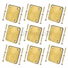 9pcs Fender style Neck Plate Fender Logo Seal w/ 4 Screw Gold