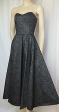 Laura Ashley Kleid 38 40 schwarz anthrazit Hochzeit Cocktail vintage Ball Blumen