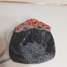Vintage Floral Petit Point beaded Evening Bag