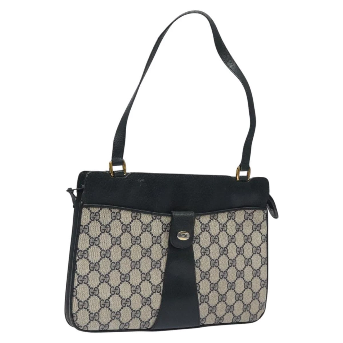 Sac à bandoulière GUCCI GG Supreme PVC bleu marine or 86 02 021 authentique 116810