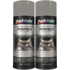 Duplicolor DE1612 Engine Enamel Paint, Gray Engine Primer, 12 Oz Can Pack of 2