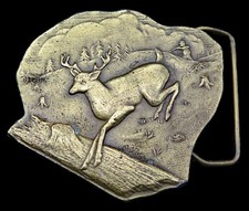Deer Hunting Bergamot Brass Works Vintage Belt Buckle