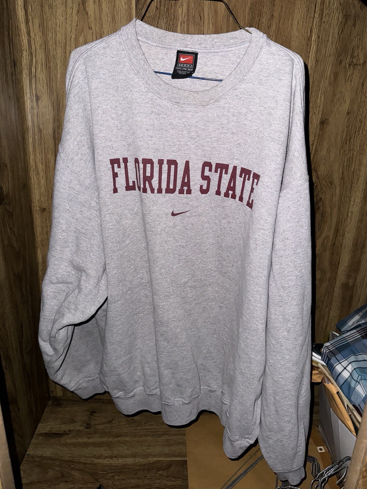NIKE TEAM CENTER SWOOSH X NCAA FLORIDA STATE SEMINOLES CREWNECK MENS XXL