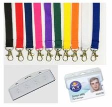 Image of Plain Lanyard Metal Clip With Swipe Card Holder - Door Pass Holder - FREE P&P!