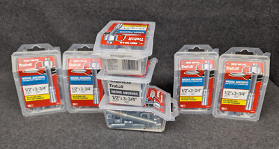 7 Packs Of RedHead Trubolt 1/2'' x 3-3/4  Concrete Wedge Anchors. HomeDepot 12017