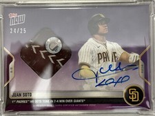 2022 Topps Now #679C Juan Soto On Card Auto Game Used Base Relic Purple #/25