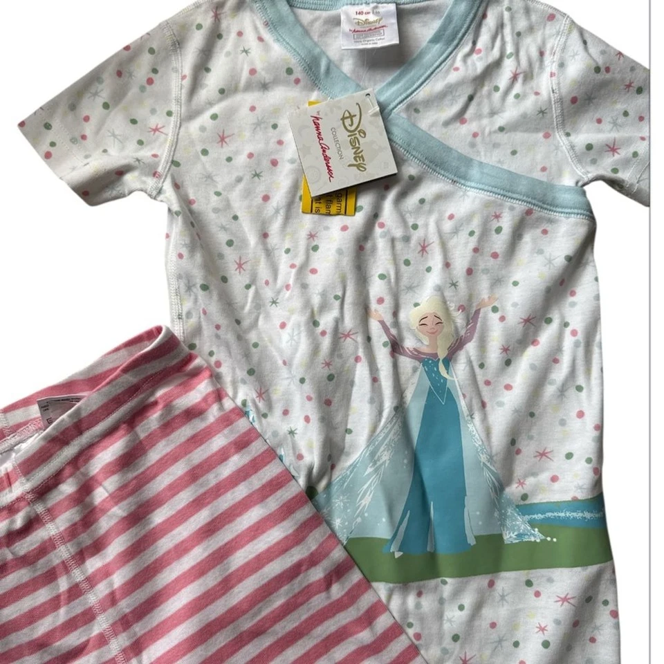 Hanna Andersson Colección Disney Frozen Elsa Manga Corta Pj Set Talla 140 Nuevo Foto 2 de 4