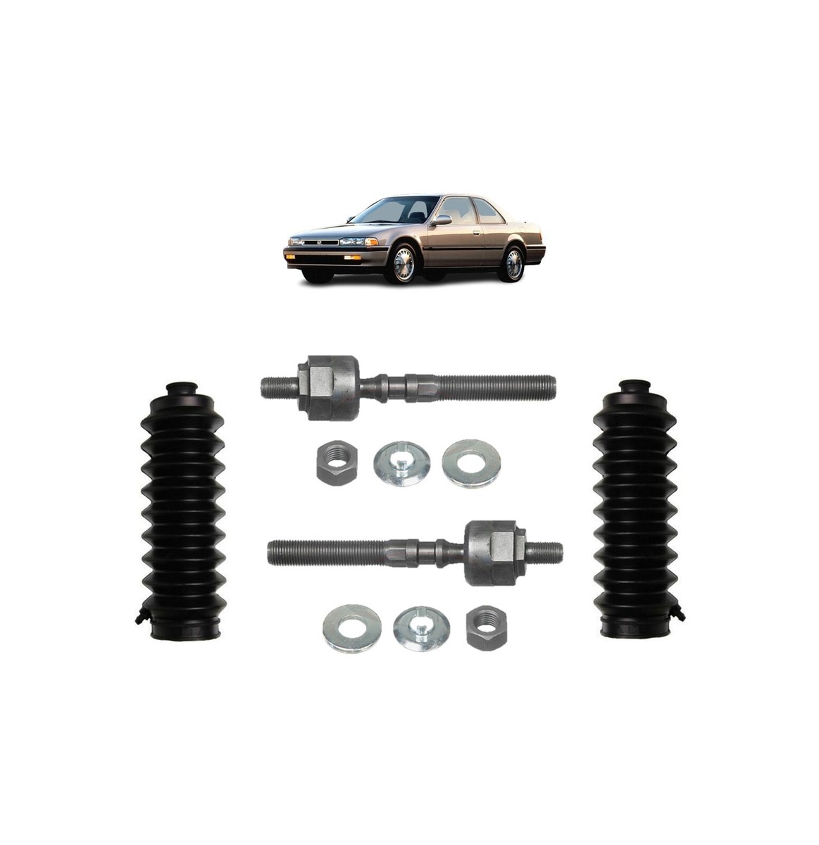 Tie Rod End and Steering Bellows Kit 6 Piece - 1990-1993 Honda Accord - TRQ 5973-07965474