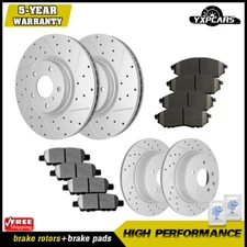 Front Rear Drilled Slotted Rotors + Pads for Infiniti G35 G37 M35 M45 QX50 370Z
