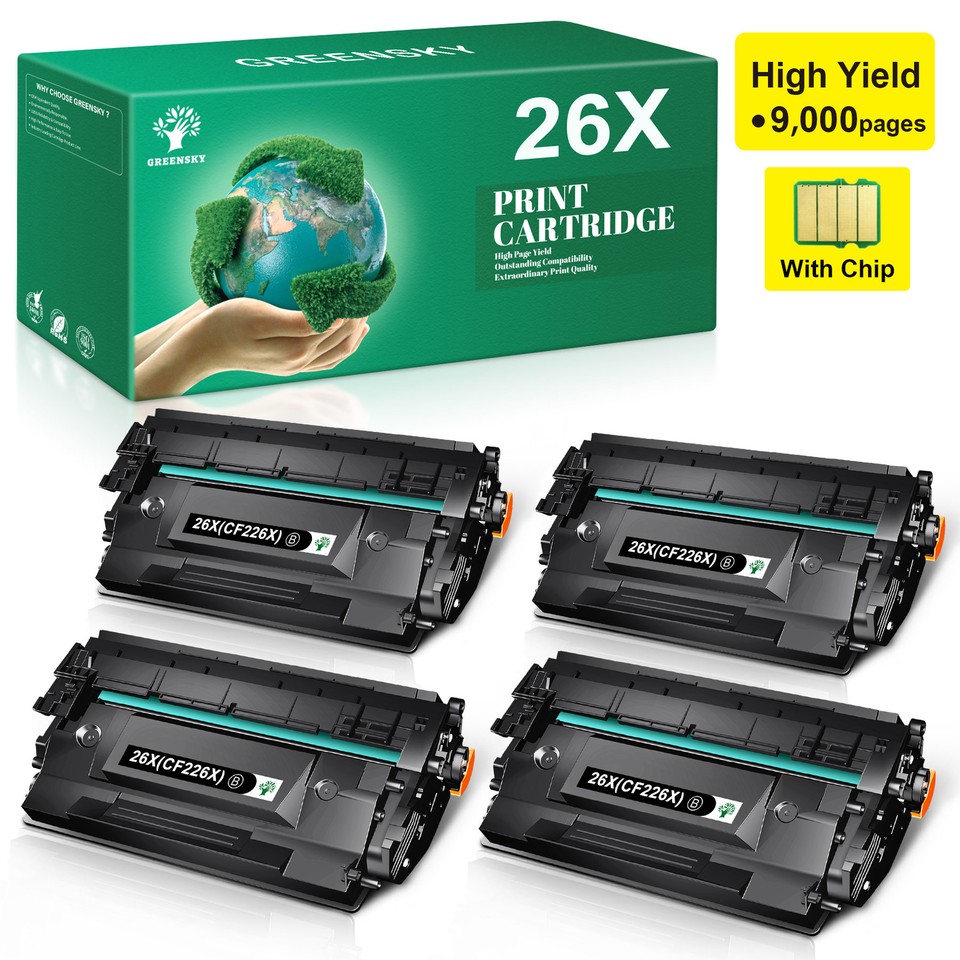 4PK Toner Ad Alto Rendimento Per HP CF226A 26A LaserJet Pro M402dn