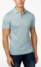 Michael Kors Men's Textured Striped Polo , Lagoon, Size M