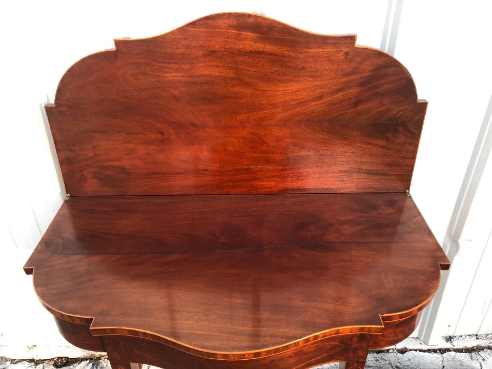 Rare New York Hepplewhite Inlaid 5 Leg Card Table 29 3/4” X 36 1/4” X 17 1/2” - Image 4 of 4